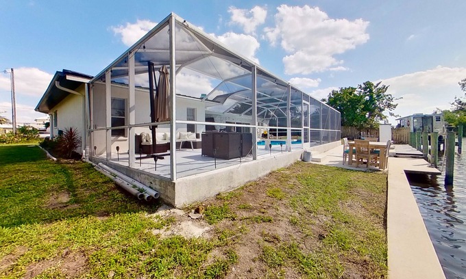 Fort Myers House | Dog-Friendly Retreat with Private Pool and Canal View