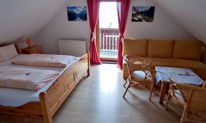 Klingenthal Bed & Breakfast | Cozy Double Room with Shower at Berggasthaus Schöne Aussicht