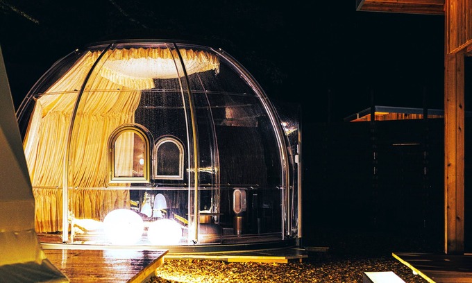 Fujikawaguchiko RV Rental | Experience Dots by Dot Glamping Suite with Spa & Hot Tub