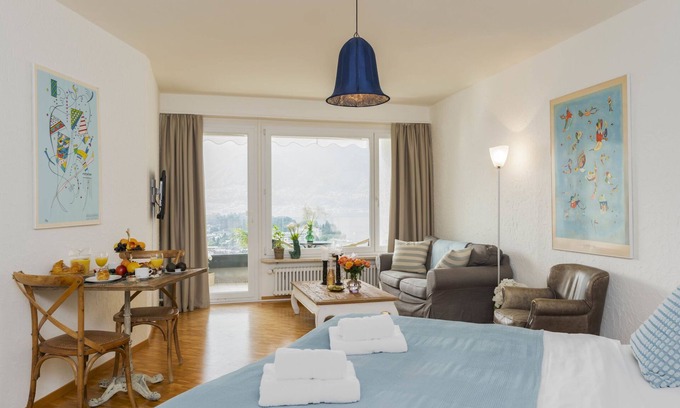 Ascona Apartment | Modern Double Room by Interhome with Lake View & Spa