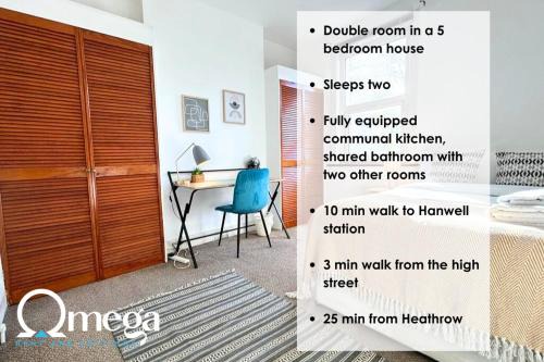 Hanwell Apartment | Comfortable Double Room in Hanwell with Shared Kitchen