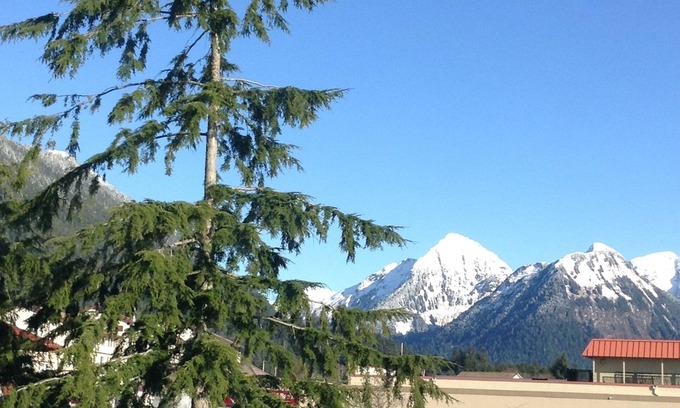Sitka Apartment | Downtown Apt. 5: Ocean & Mountain Views with Pool Access