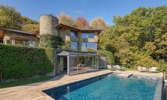 Carciano Villa | Exquisite Villa Petra: Pool, Spa & Lake Views Above Stresa