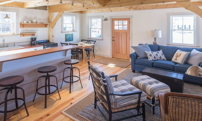Camden Apartment | Charming Village Getaway: Pet-Friendly & Oceanfront Retreat