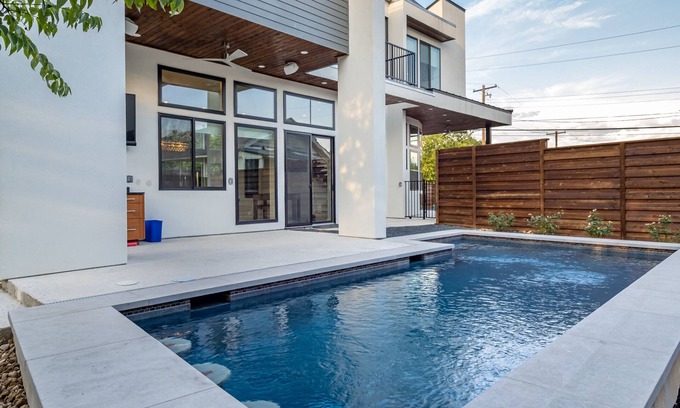 Blackshear-Prospect Hill House | Modern Retreat in East Austin with Private Pool & High Rating