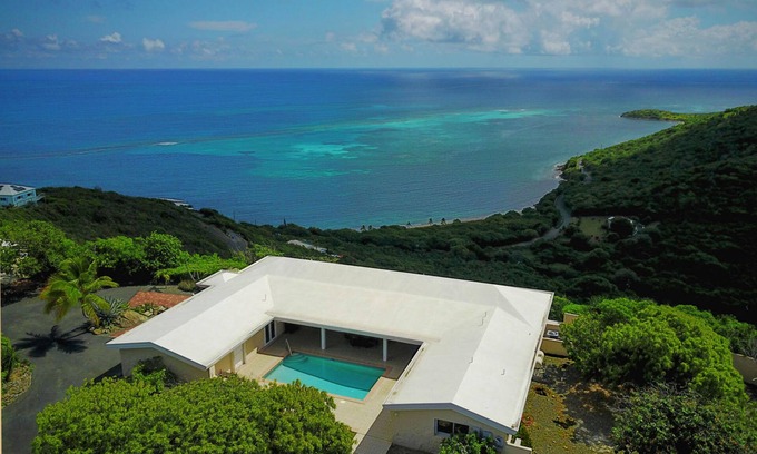 Grapetree House | East End Overlook: Ridgetop Estate with Dual Shore Views