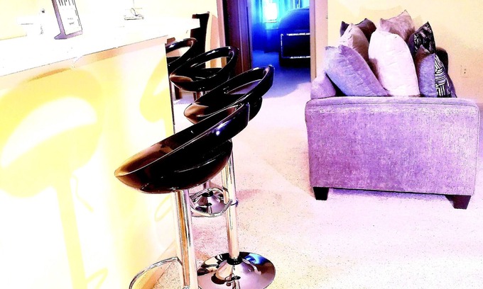 Norcross Apartment | Easy Access King Bed with Spa and Hot Tub Amenities