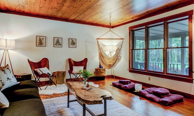 Portersville Cabin | Unwind at Woodland Botanical Retreat with Outdoor Tub