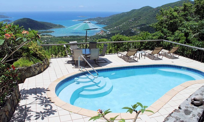 Maho Bay Quarter House | Eco-Friendly 3 BR villa with pool. Stunning Coral Bay views!