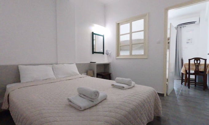 Perissa Apartment | Modern Studio Steps from Perissa Beach with Ocean Views