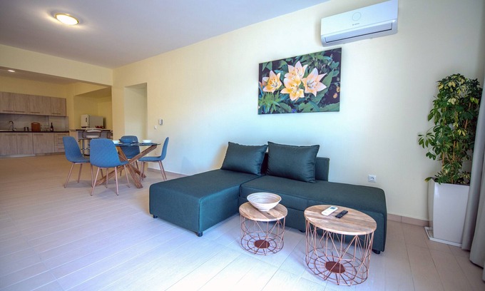 Petaloudes Apartment | Discover Eden's Lily: Sea View Apartment with Spa Amenities