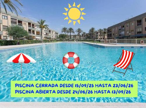 Retamar Apartment | Experience El Cuchitril: Oceanfront Haven with Pool