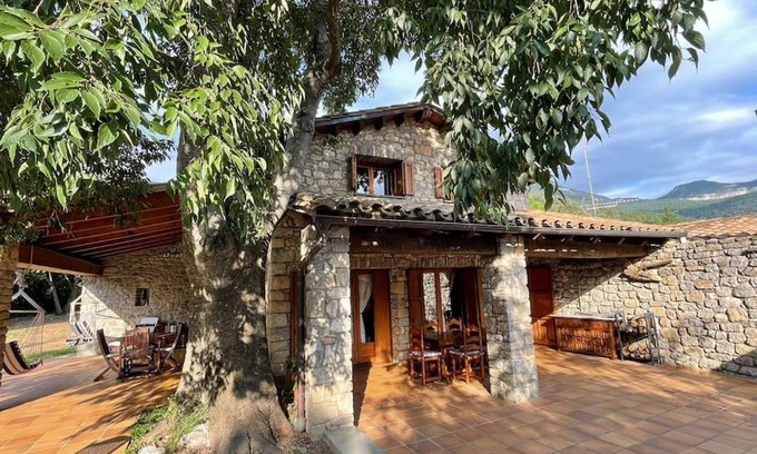 Sales de Llierca Ski Chalet | El Vilarot: Stone House Retreat Amid Nature's Beauty