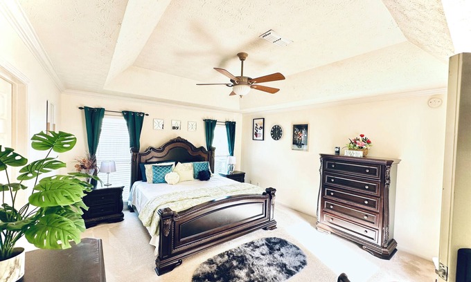 Gunter Afs House | Elegant Master Suite w/Walk-in Closet & Private Entry in Prime Location MGM!
