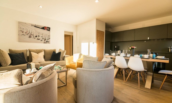 Praz-sur-Arly Apartment | Inviting Apartment with Balcony and Family-Friendly Amenities