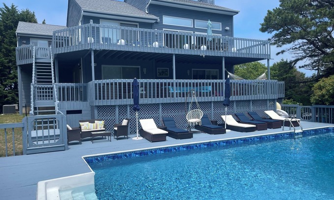 Shinnecock Hills House | Elegant Southampton Retreat with Healed Saltwater Pool- Close to Town & Beaches