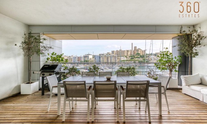 Ta' Xbiex Apartment | Elegant LUX Home with Breathtaking Views by 360 Estates