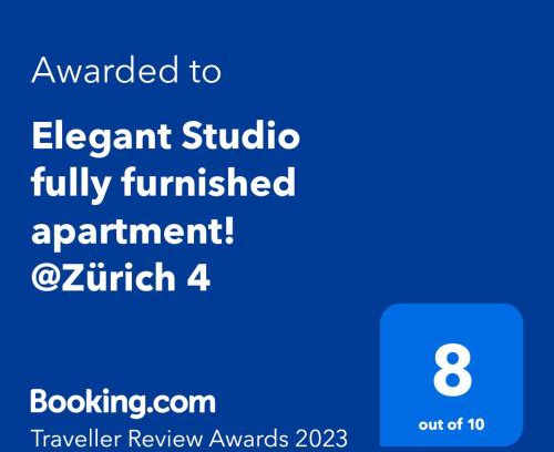 Alt-Wiedikon Apartment | Elegant Studio fully furnished apartment! @Zürich 4