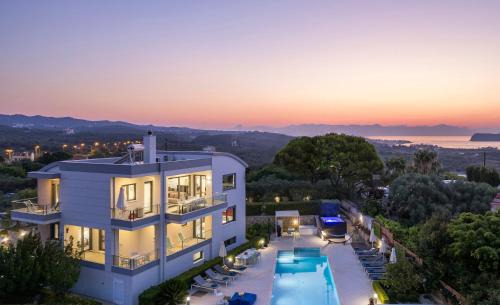 Kato Galatas Villa | Seaside Retreat at Elysium Seaview Oasis with Hot Tub & Pool