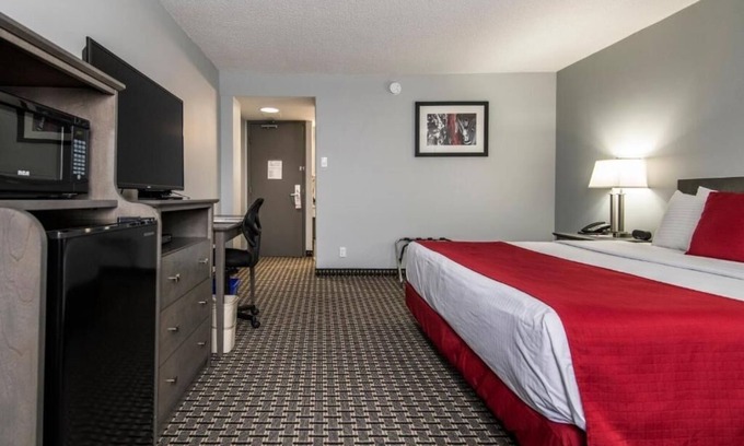 Grande Prairie Hotel | Enjoy Modern Comfort in Clean Room, Steps from Majors Restaurant