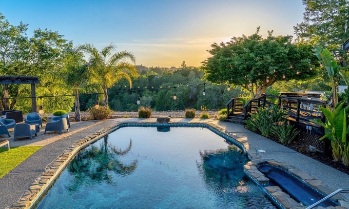 Forestville House | Unwind by the Hot Tub, Pool, and Outdoor Firepit