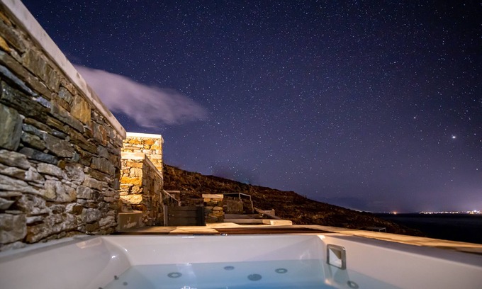 Tinos House | Relaxing Eos Villa with Hot Tub and Breathtaking Sea Views