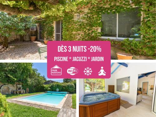 Bedarrides Villa | Escapade Jacuzzi & Vignes - 10min Châteauneuf-du-Pape - Cocon climatisé - Piscine et jardin partagés - 15min Avignon - Parking privé gratuit - Calme et charme provençal