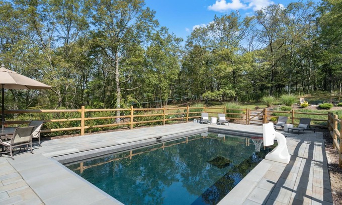 Lagrangeville Cabin | ESKape Manor: Heated Pool, Hot Tub & Fun Amenities
