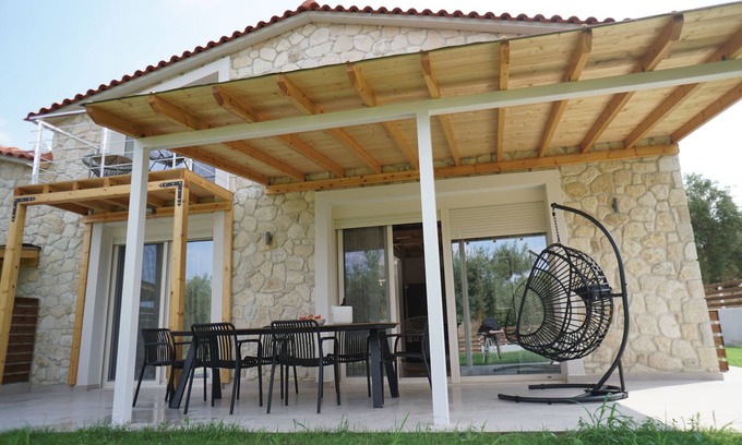 Afytos Villa | Exceptional newly built Villa 2024, just 250m from an awarded blue flag beach!