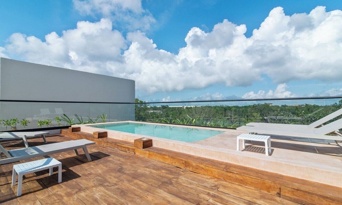 Ek Balam Village Apartment | Exclusive Kaybe Stay | Private Garden with Pool & Jacuzzi | Wifi | Smart TV