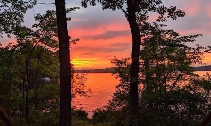 South Casco Cabin | Idyllic Private Island Cabin with Lake View & Family Comfort
