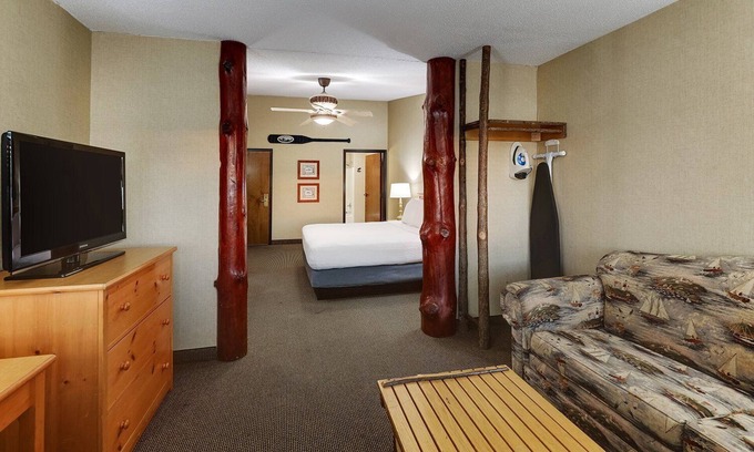 Moline Hotel | Cozy King Room with Sofa Bed at Stoney Creek Quad Cities