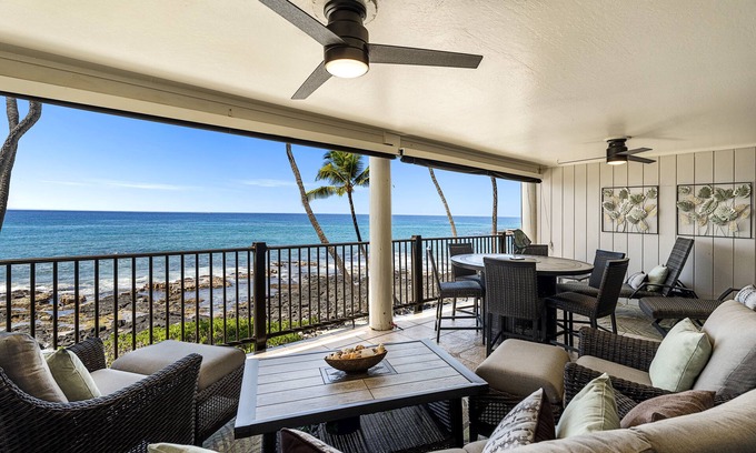 Kailua-Kona Condo | Oceanfront Two Bedroom Retreat with Massive Lanai Awaits
