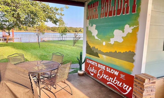 Granbury Cottage | Tranquil Lakefront Home with King Bed & Dock Access