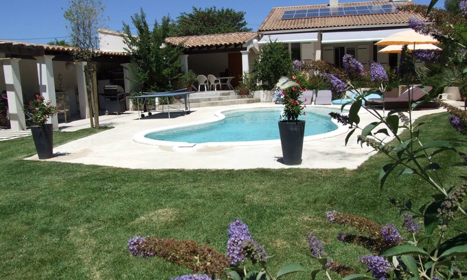 Saint-Mathieu-de-Treviers Villa | Family Villa with Pool and Landscaped Garden Retreat
