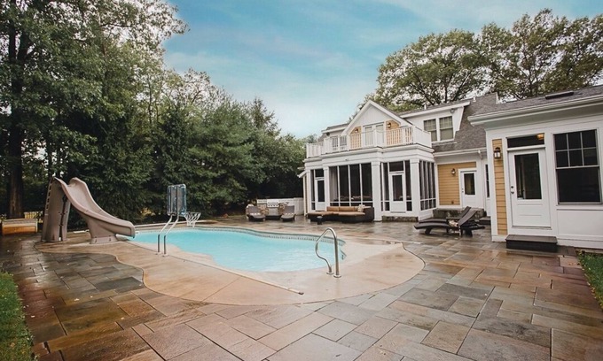 Grand Beach House | Family Estate with Heated Pool and Short Walk to Beach