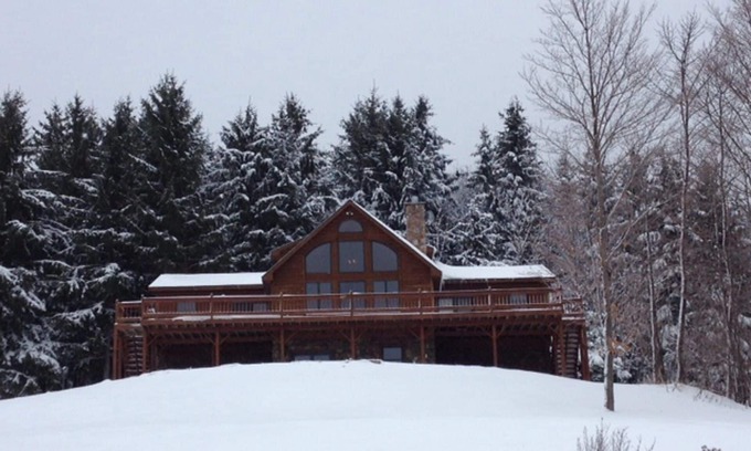 Blodgett Mills House | Family-Friendly Log House Near Greek Peak with Great Amenities
