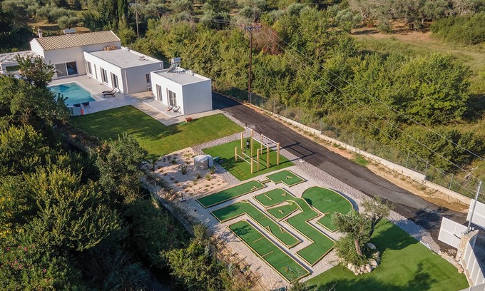 Roda Villa | Family Villa Ami: Private Minigolf, Heated Pool & Beach Access