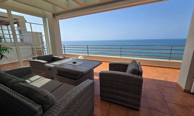 Rincon de la Victoria Apartment | Beachfront Penthouse with Ocean View & Spa Amenities