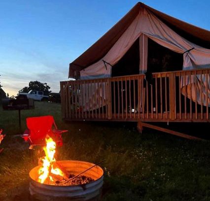 Logan Other | Fantastic Secluded Tented Cabin with Fire Pit in Logan, Ohio