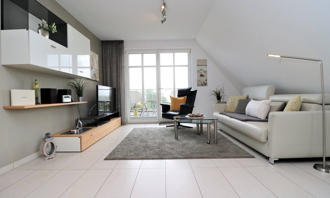 Althagen Apartment | Scenic Ahrenshooper Harbor View Apartment with Balconies