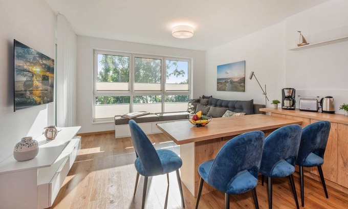Garz Apartment | Discover Ferienwohnung Haffblick 8: Relaxing Retreat with Balcony