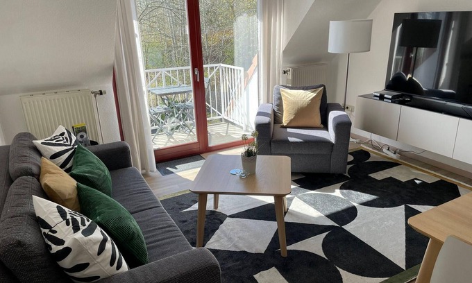 Gustow Apartment | Experience "Nils Holgerson" with Balcony Near Beach & Forest