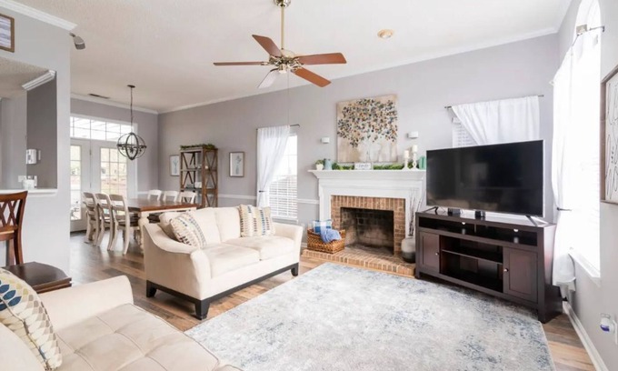 Paw Creek House | Inviting Ballantyne Farmhouse with Pool & Hot Tub