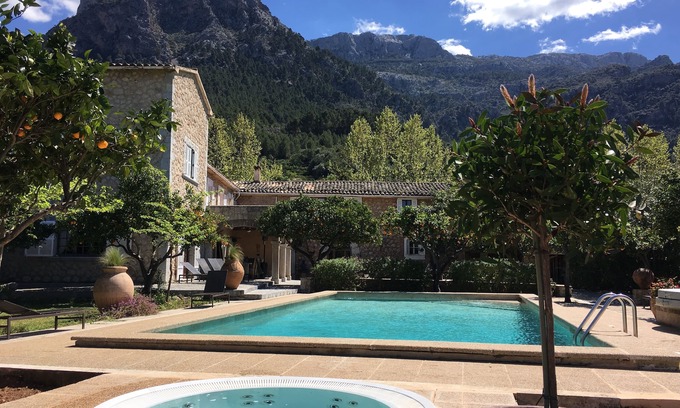 Biniaraix House | Exclusive Finca with Pool, Tennis Court & Mountain Views