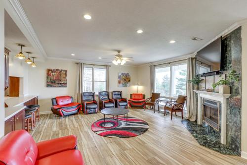 Marshall House | Marshall Getaway: Balcony Retreat with Game Room Fun