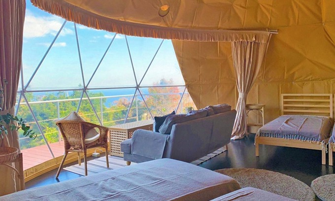 Futo Cabin | For 2 people 7m dome tent C overlooking Sagami B/Ito Shizuoka