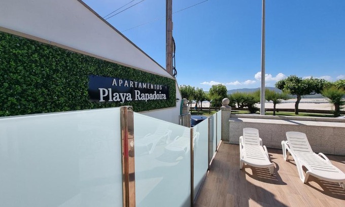 Fazouro Apartment | Beachfront Foz Playa Rapadoira with Terrace & Ocean Views