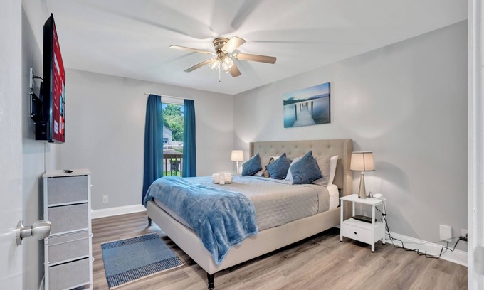 Clarksville House | Top-Rated Shades of Gray with Game Room & Smart TVs