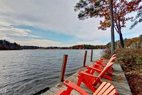 Wolfeboro House | Cozy Friendly Pines Cabin with Private Beach Access